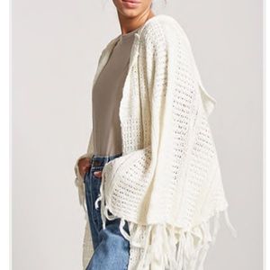 FOREVER 21 hooded white cape